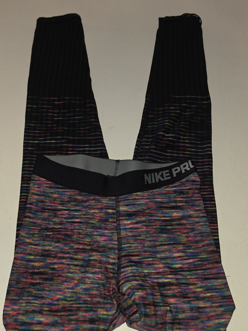 Nike Kids Black Waistband Multicolor Space-Dye Leggings